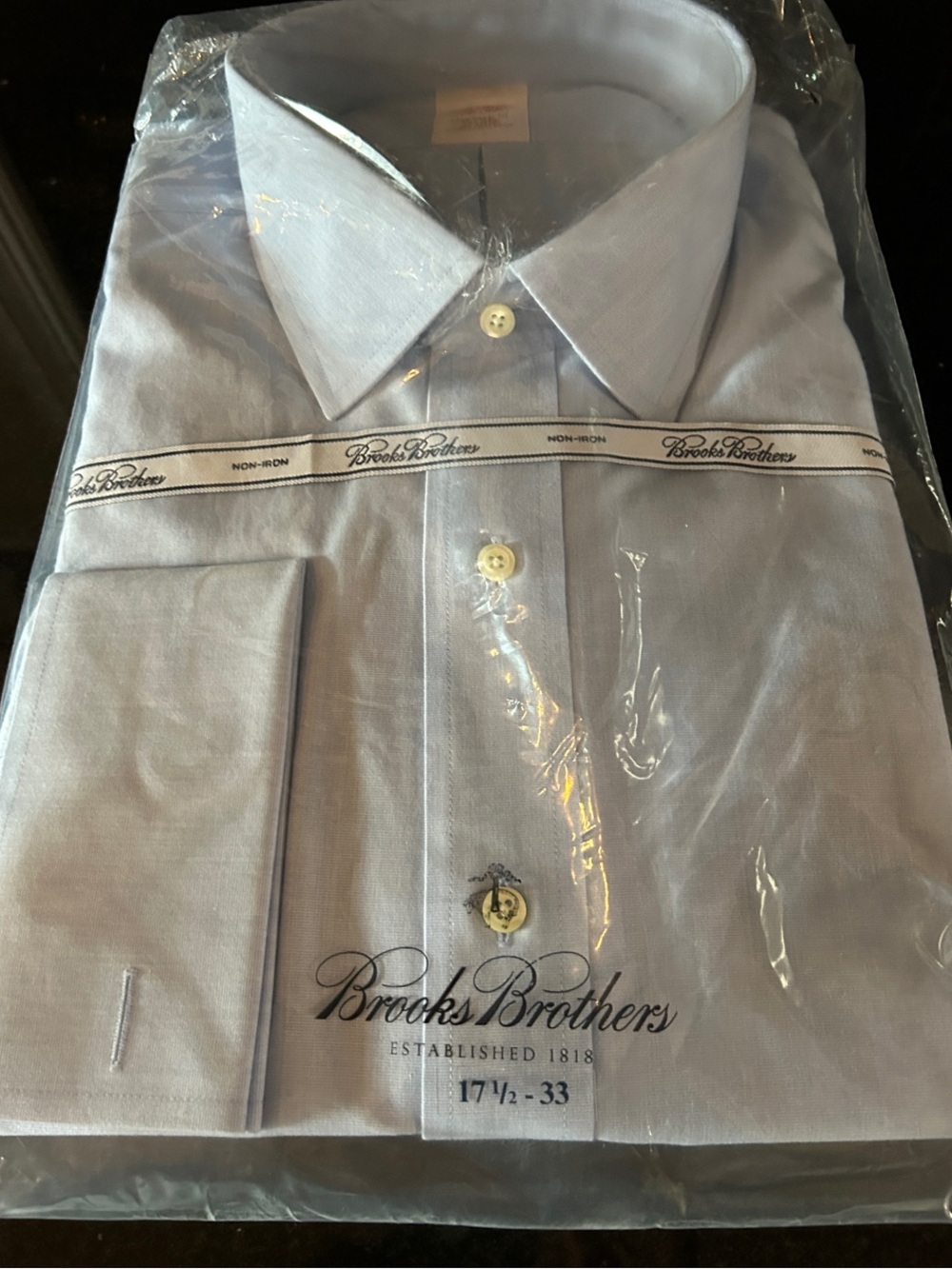 Brooks Brothers Men’s Light Blue Point-Collar Dress Shirt